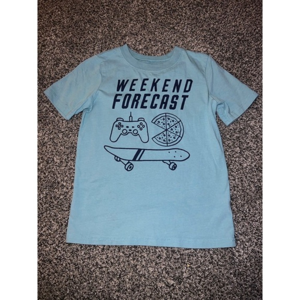 Carter's Boys Blue "Weekend Forecast" short sleeve size 7